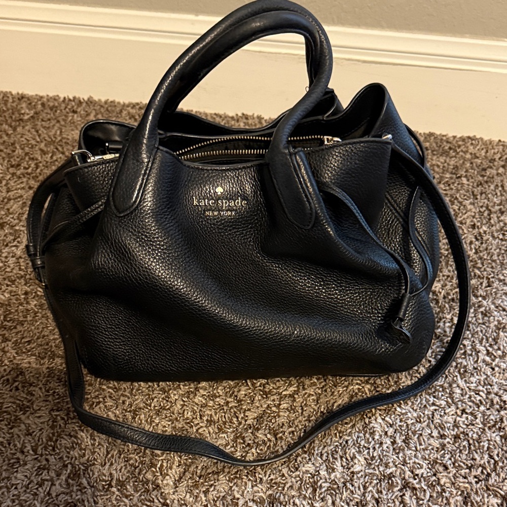 Kate Spade Black Pebbled Leather Shoulder Bag